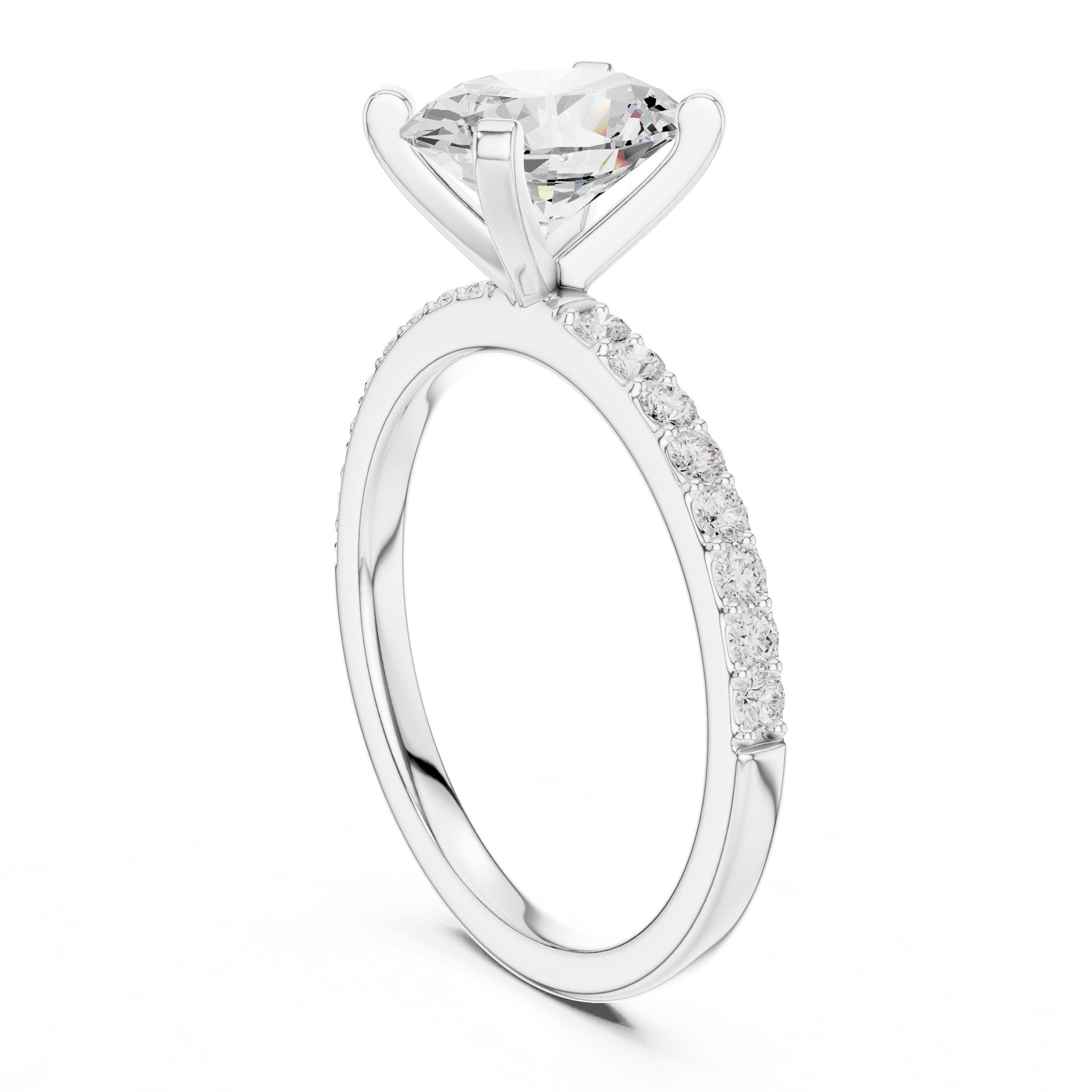 Oval Lab Grown Diamond Pave Engagement Ring