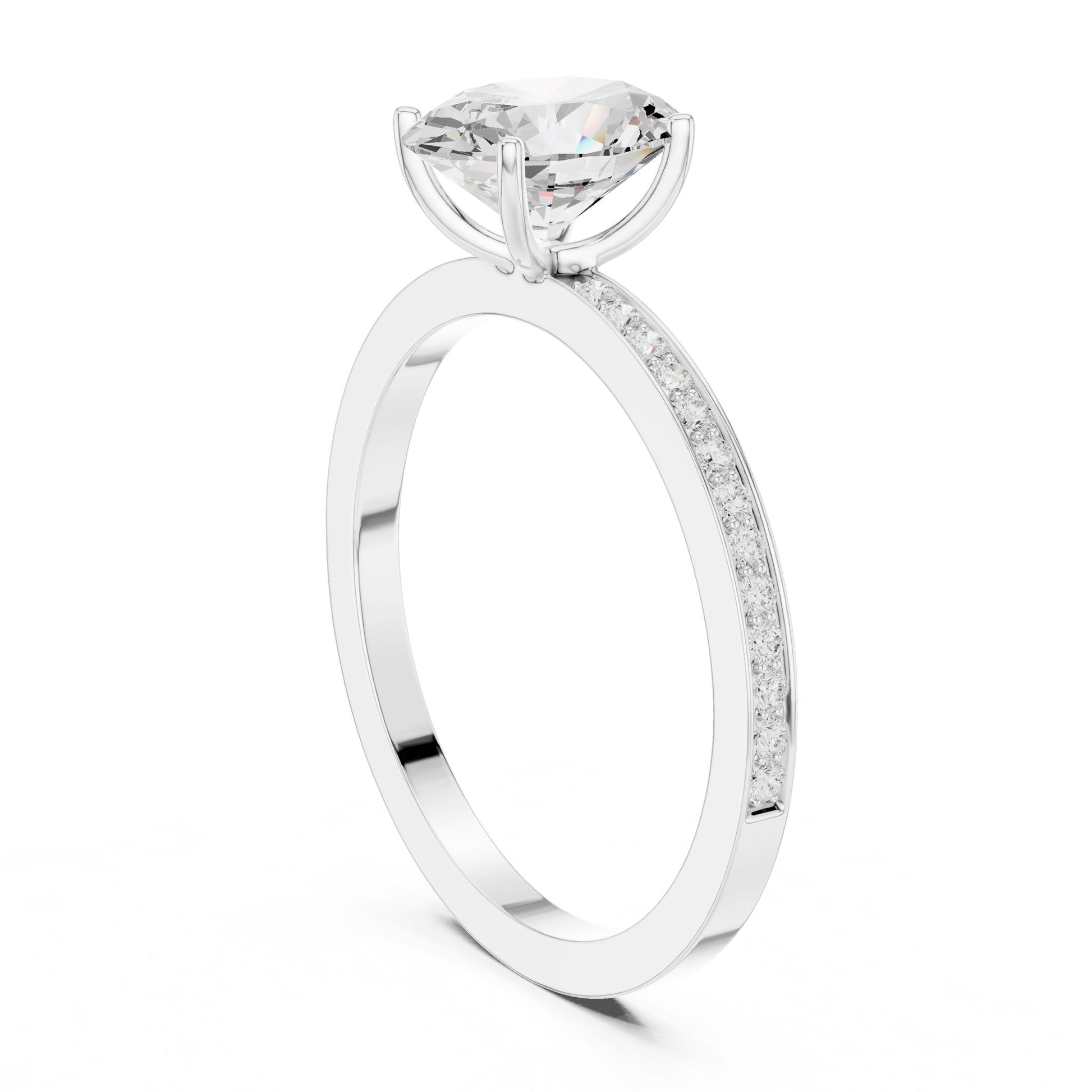 Oval Lab Grown Diamond Pave Engagement Ring
