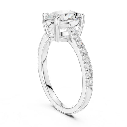 Oval Lab Grown Diamond Pave Engagement Ring