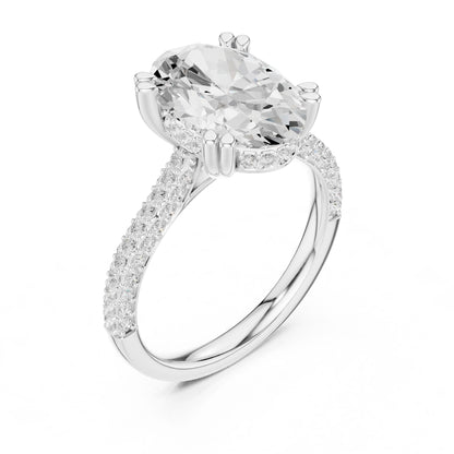 Oval Lab Grown Diamond Pave Engagement Ring