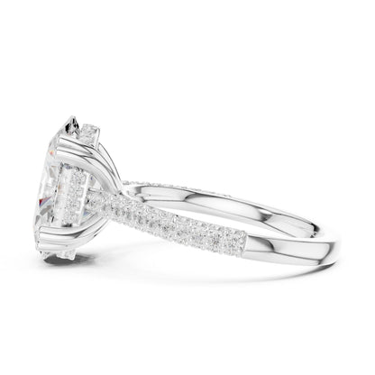Oval Lab Grown Diamond Pave Engagement Ring