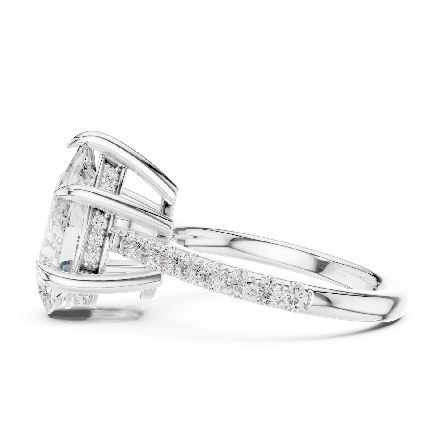 Oval Lab Grown Diamond Pave Engagement Ring