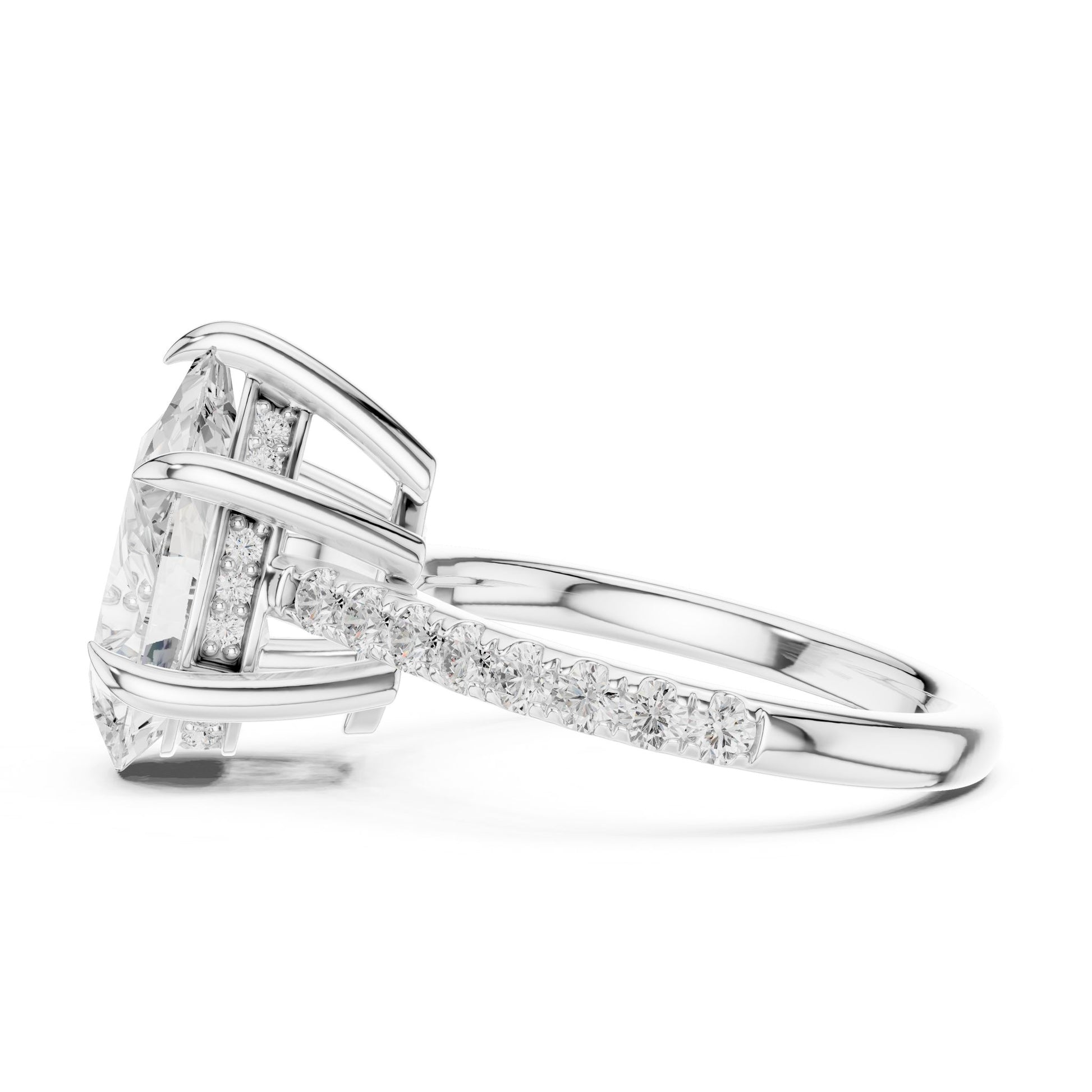 Oval Lab Grown Diamond Pave Engagement Ring
