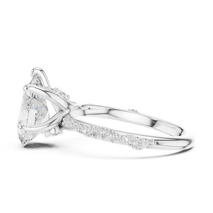 Oval Lab Grown Diamond Pave Engagement Ring