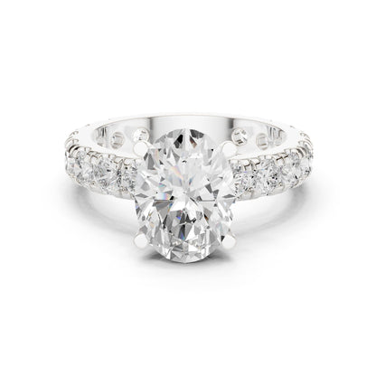 Oval Lab Grown Diamond Pave Engagement Ring