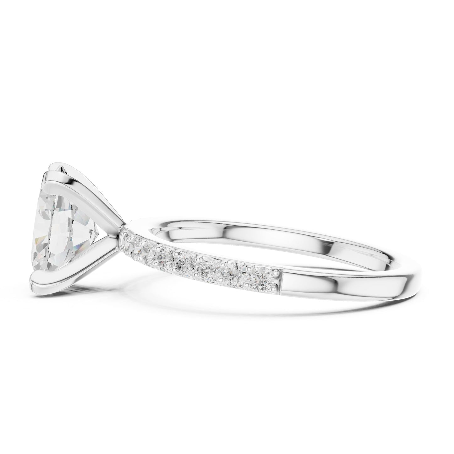 Oval Lab Grown Diamond Pave Engagement Ring
