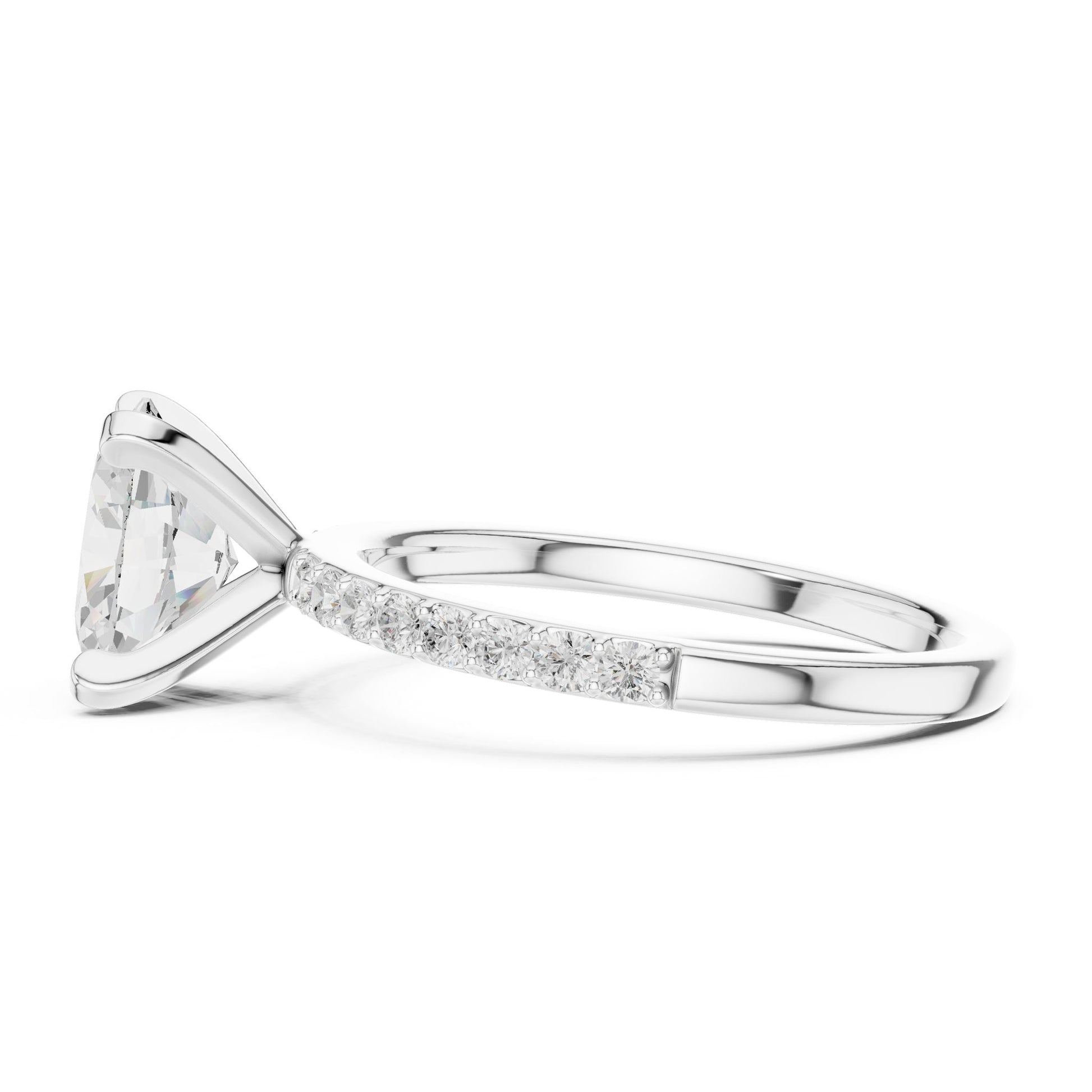 Oval Lab Grown Diamond Pave Engagement Ring