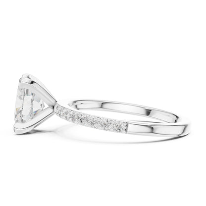 Oval Lab Grown Diamond Pave Engagement Ring