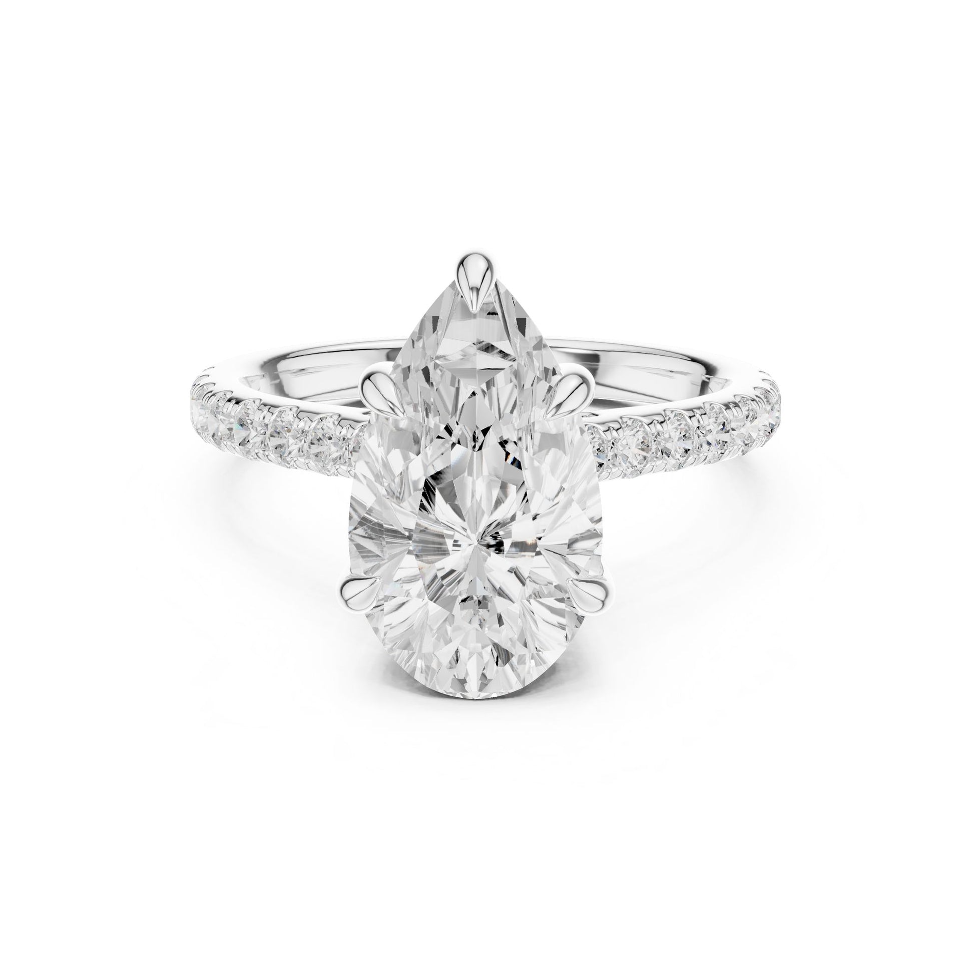 Oval Lab Grown Diamond Pave Engagement Ring