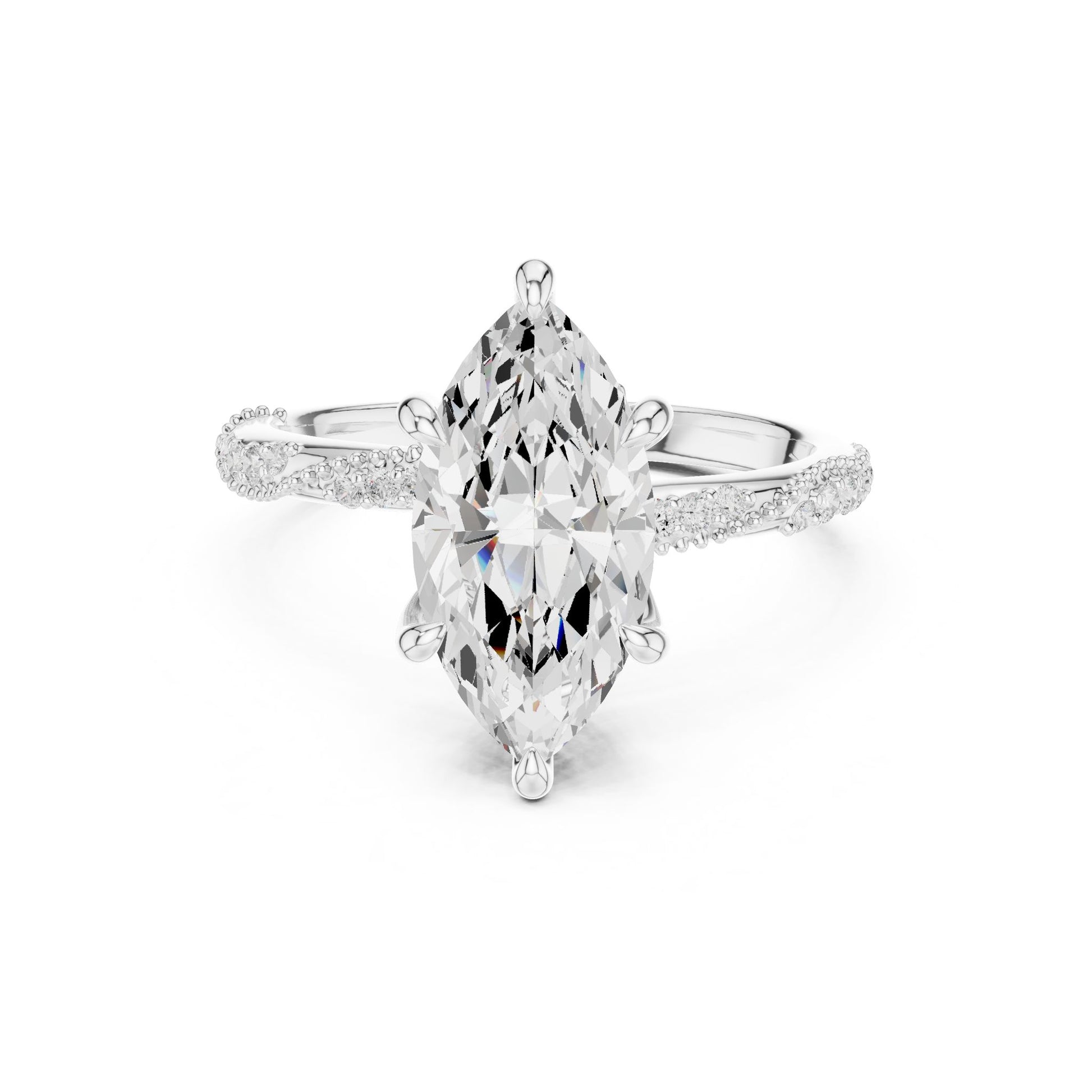 Oval Lab Grown Diamond Pave Engagement Ring