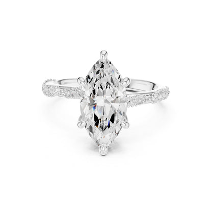 Oval Lab Grown Diamond Pave Engagement Ring