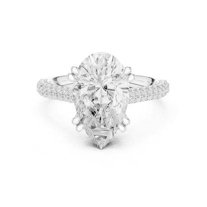 Oval Lab Grown Diamond Pave Engagement Ring