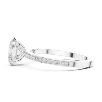 Oval Lab Grown Diamond Pave Engagement Ring