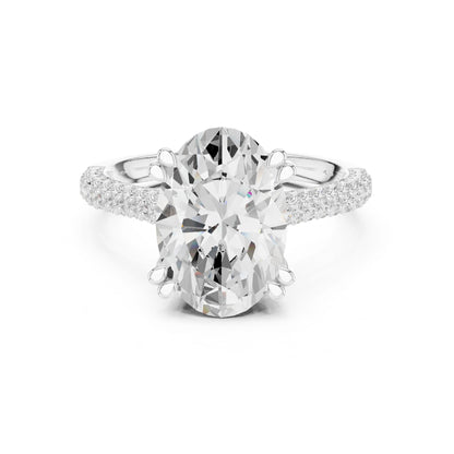 Oval Lab Grown Diamond Pave Engagement Ring