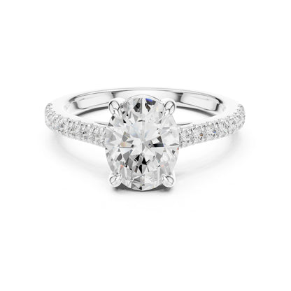 Oval Lab Grown Diamond Pave Engagement Ring