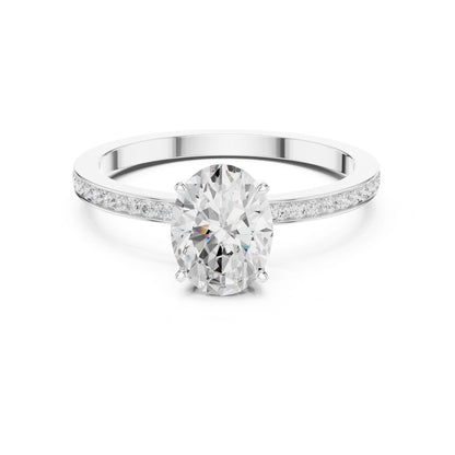 Oval Lab Grown Diamond Pave Engagement Ring