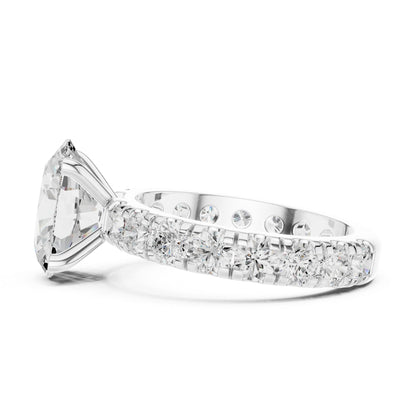Oval Lab Grown Diamond Pave Engagement Ring