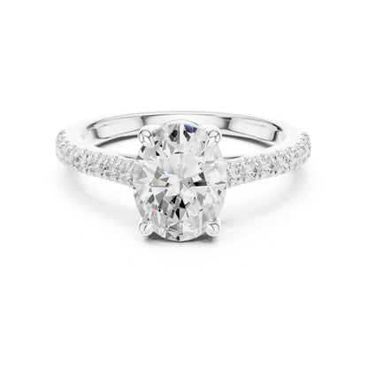 Oval Lab Grown Diamond Pave Engagement Ring
