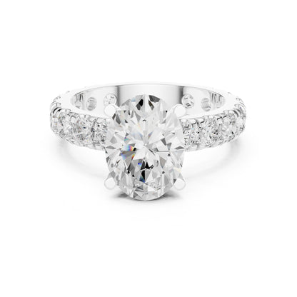 Oval Lab Grown Diamond Pave Engagement Ring