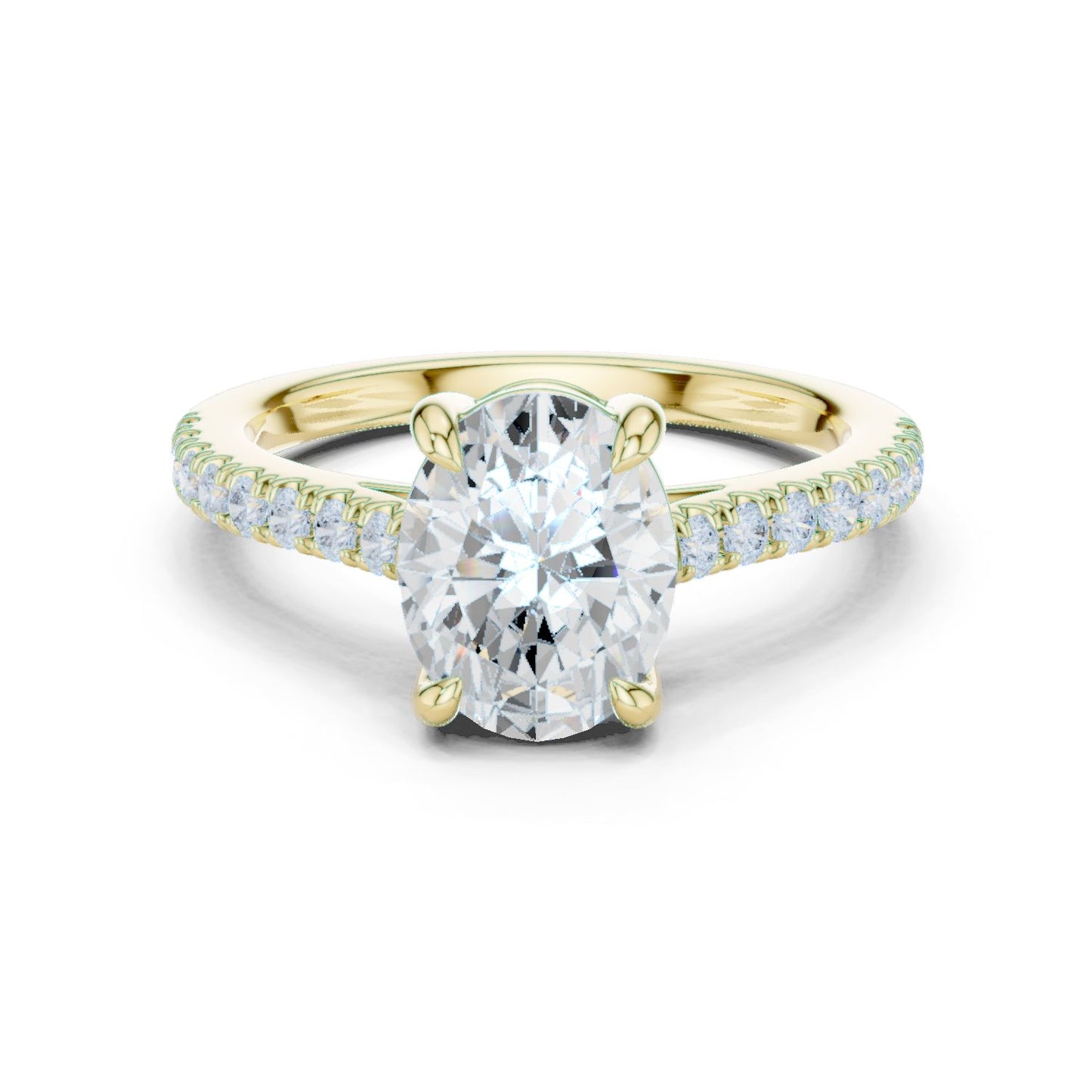 Oval Lab Grown Diamond Pave Engagement Ring