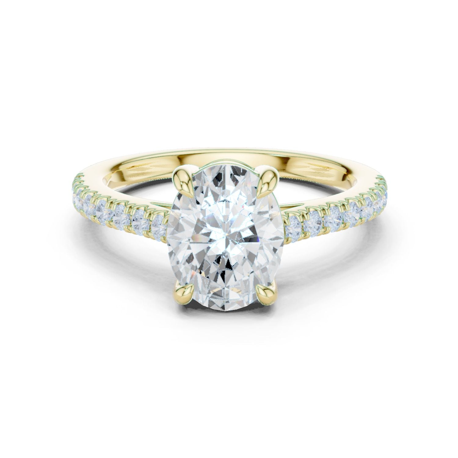 Oval Lab Grown Diamond Pave Engagement Ring