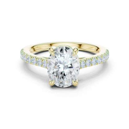 Oval Lab Grown Diamond Pave Engagement Ring
