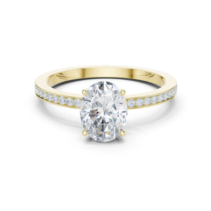 Oval Lab Grown Diamond Pave Engagement Ring
