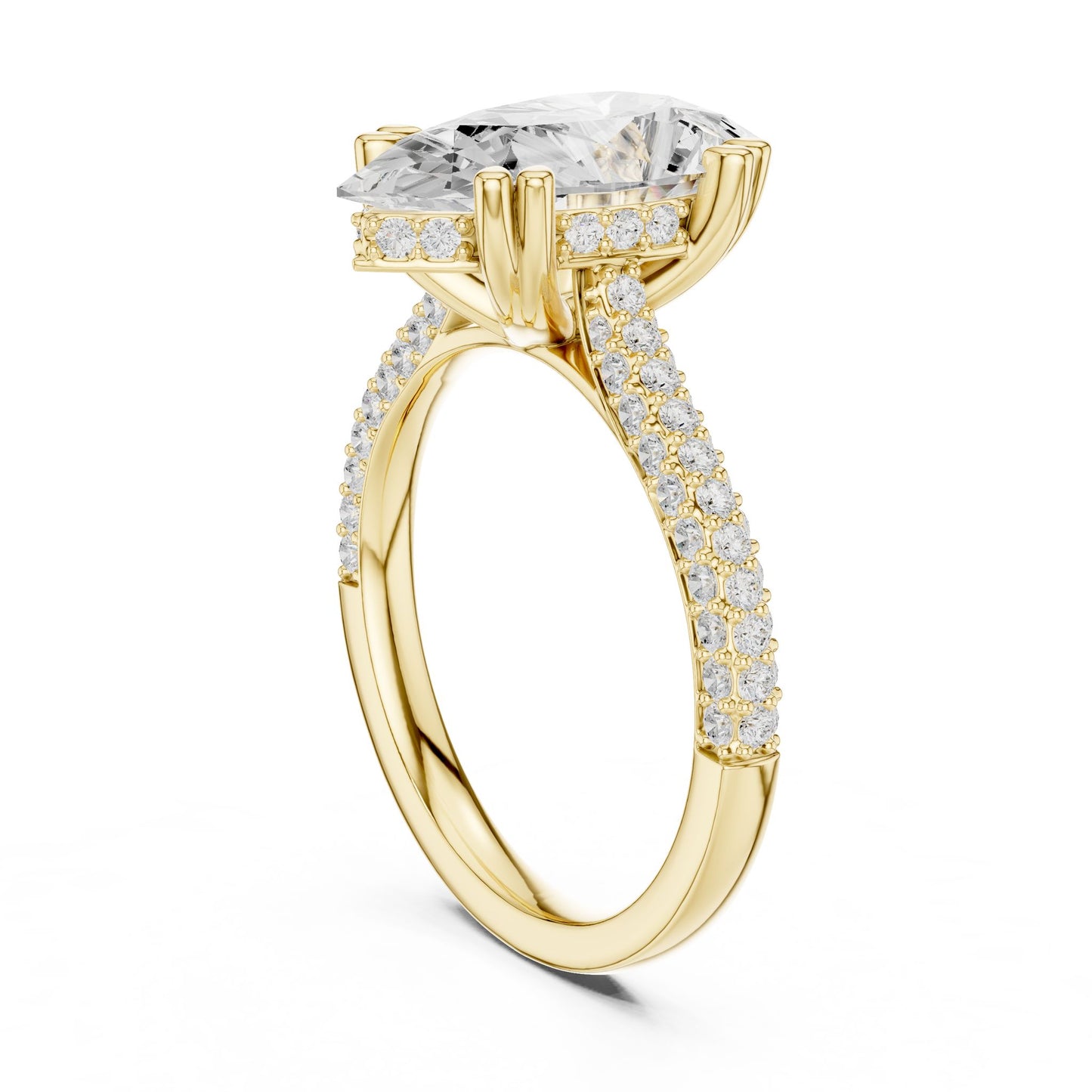 Oval Lab Grown Diamond Pave Engagement Ring