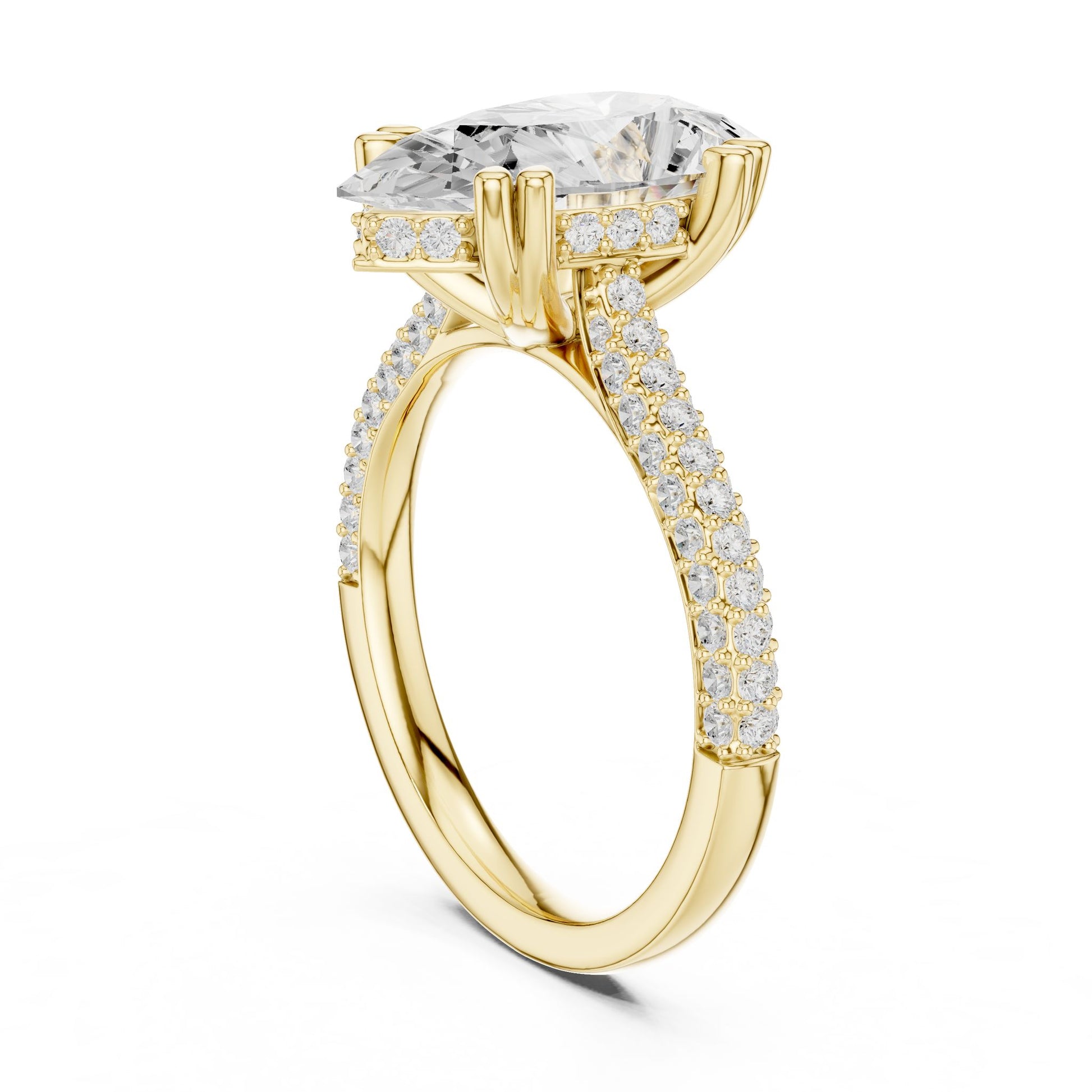 Oval Lab Grown Diamond Pave Engagement Ring