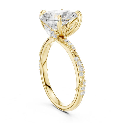 Oval Lab Grown Diamond Pave Engagement Ring