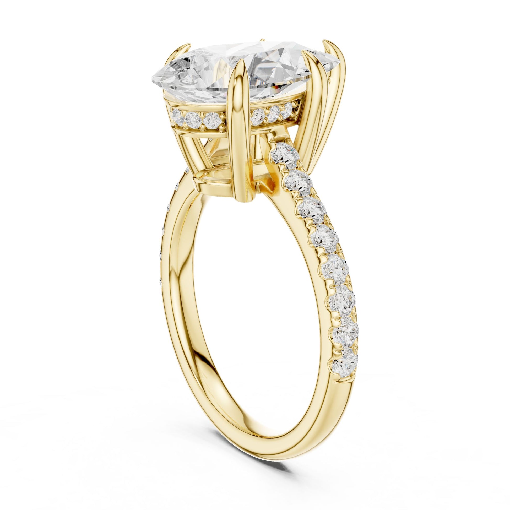Oval Lab Grown Diamond Pave Engagement Ring