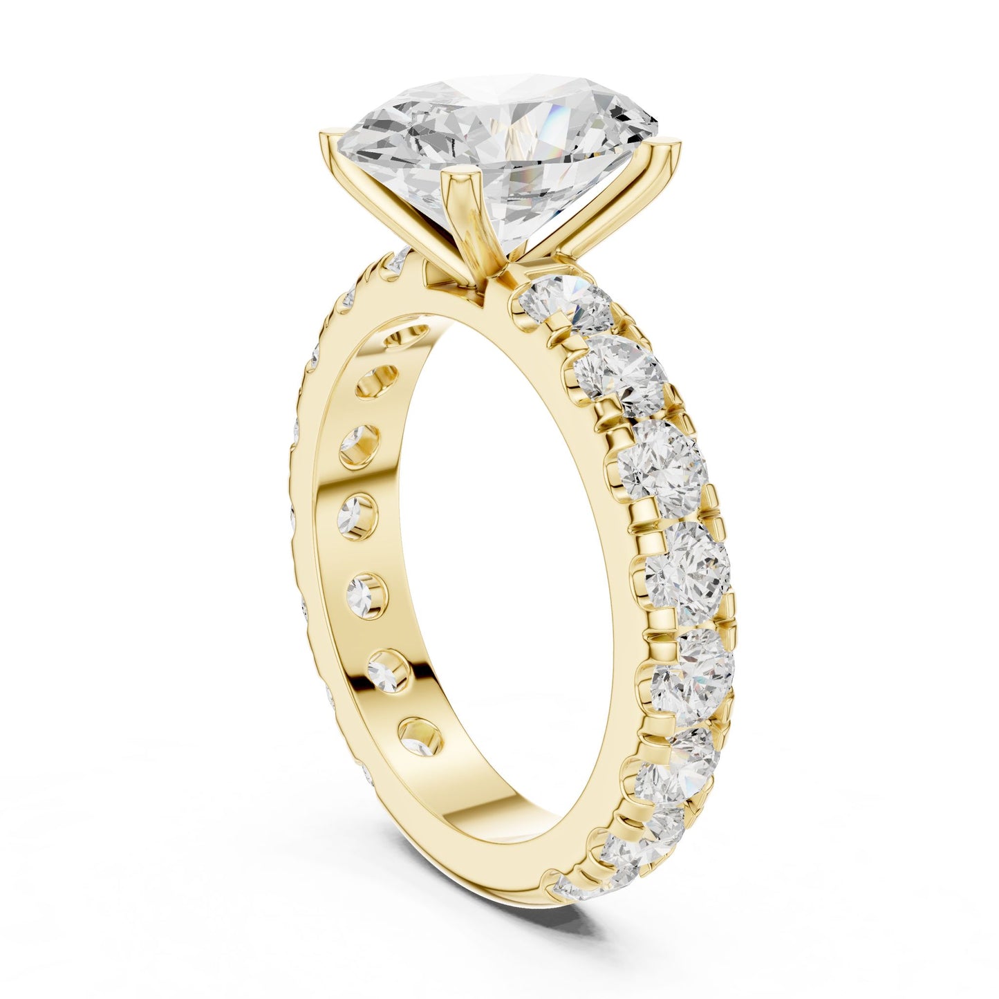 Oval Lab Grown Diamond Pave Engagement Ring