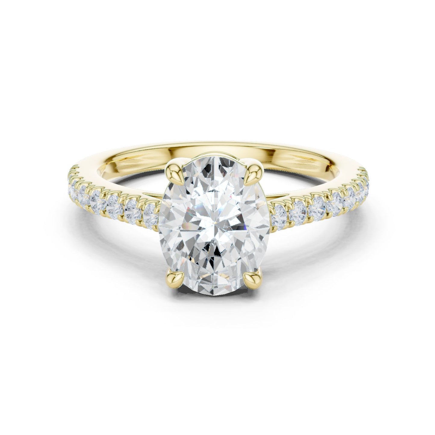 Oval Lab Grown Diamond Pave Engagement Ring