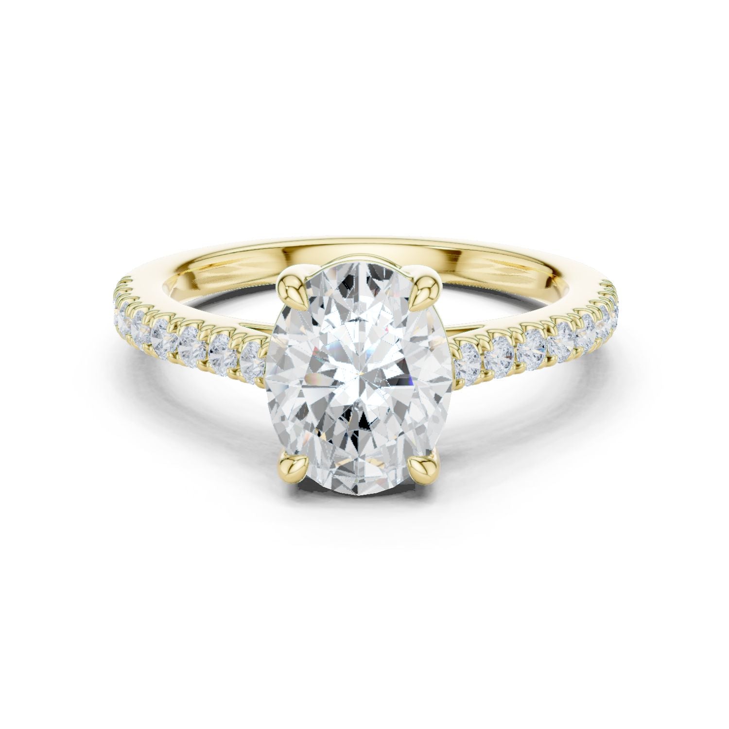 Oval Lab Grown Diamond Pave Engagement Ring