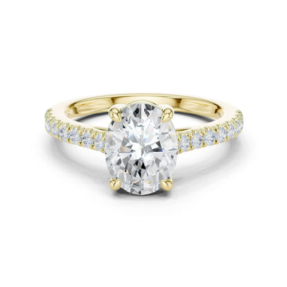Oval Lab Grown Diamond Pave Engagement Ring