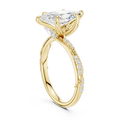 Oval Lab Grown Diamond Pave Engagement Ring