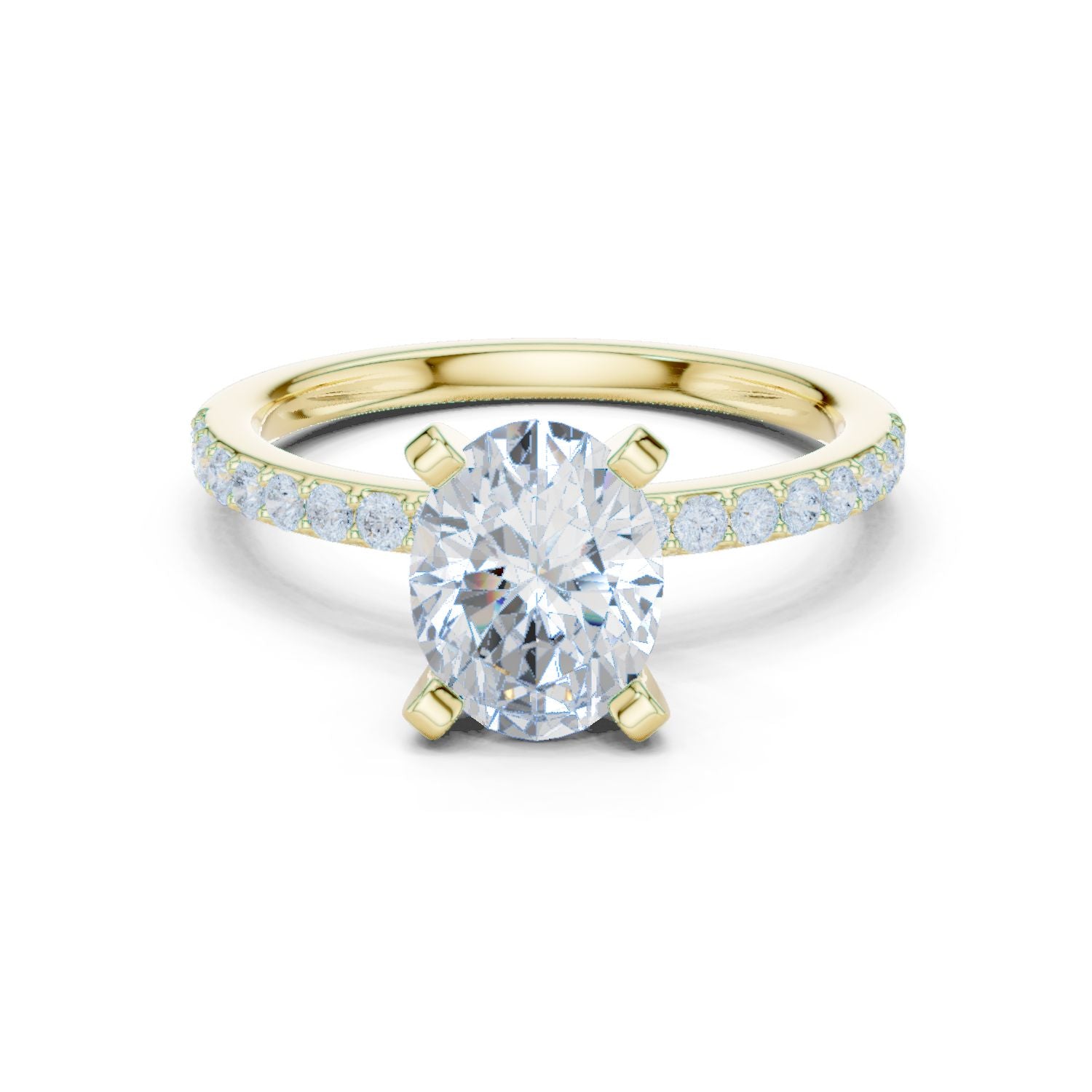 Oval Lab Grown Diamond Pave Engagement Ring
