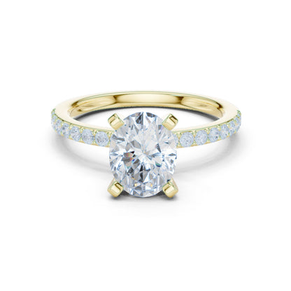 Oval Lab Grown Diamond Pave Engagement Ring