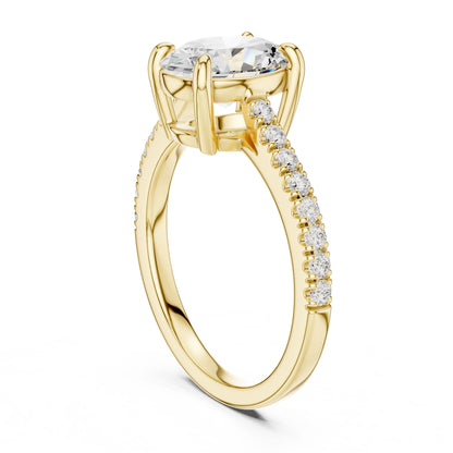 Oval Lab Grown Diamond Pave Engagement Ring