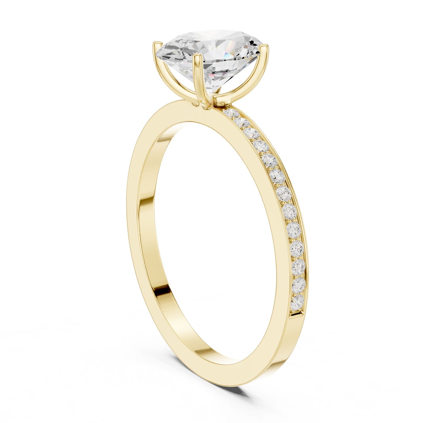 Oval Lab Grown Diamond Pave Engagement Ring