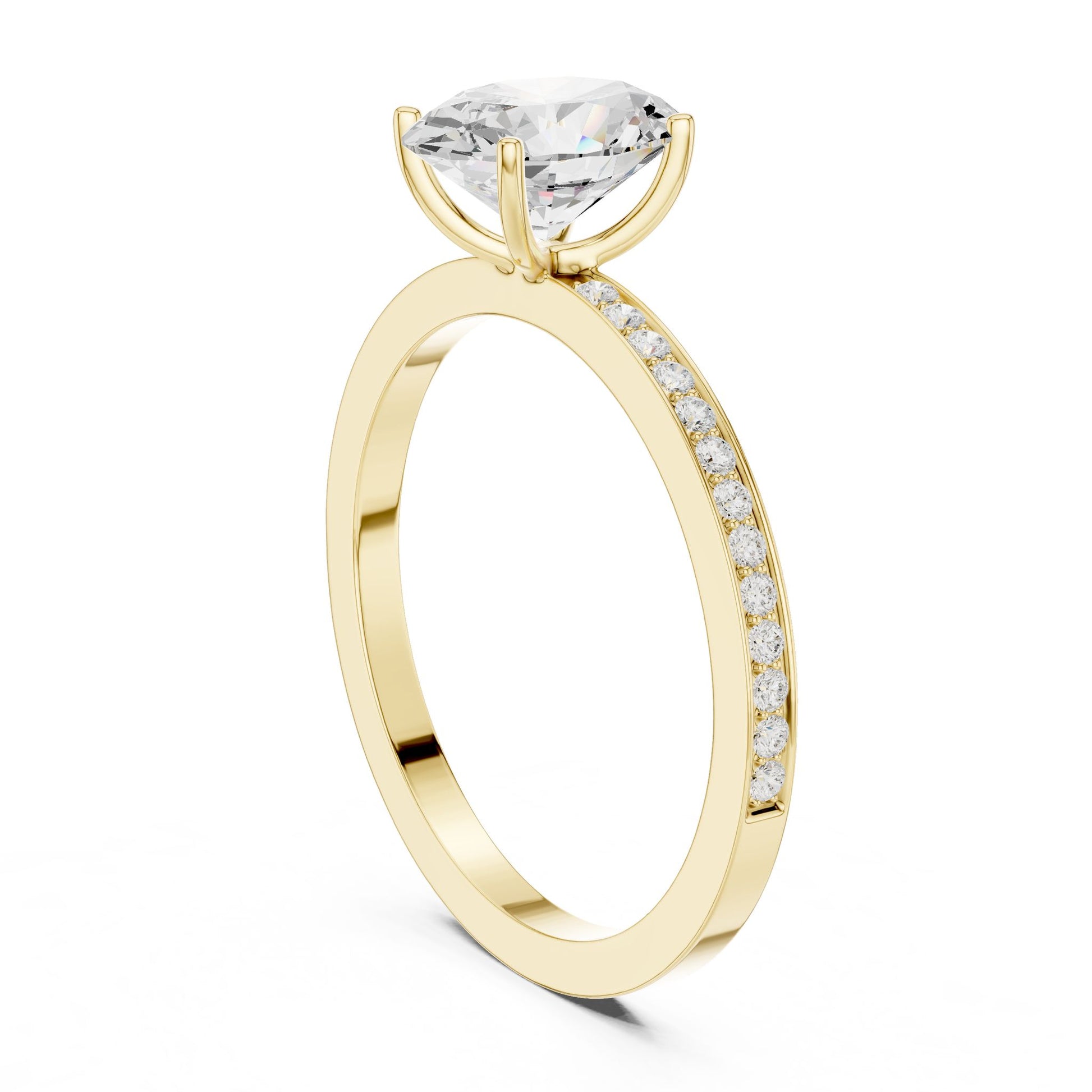 Oval Lab Grown Diamond Pave Engagement Ring