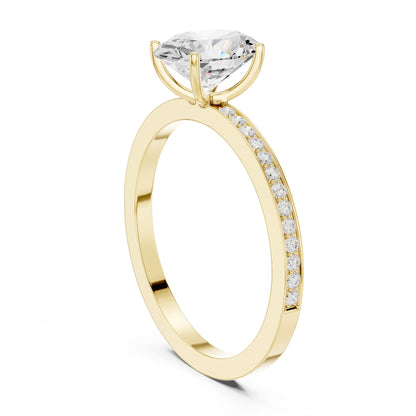 Oval Lab Grown Diamond Pave Engagement Ring