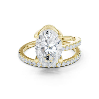 Oval Lab Grown Diamond Pave Engagement Ring