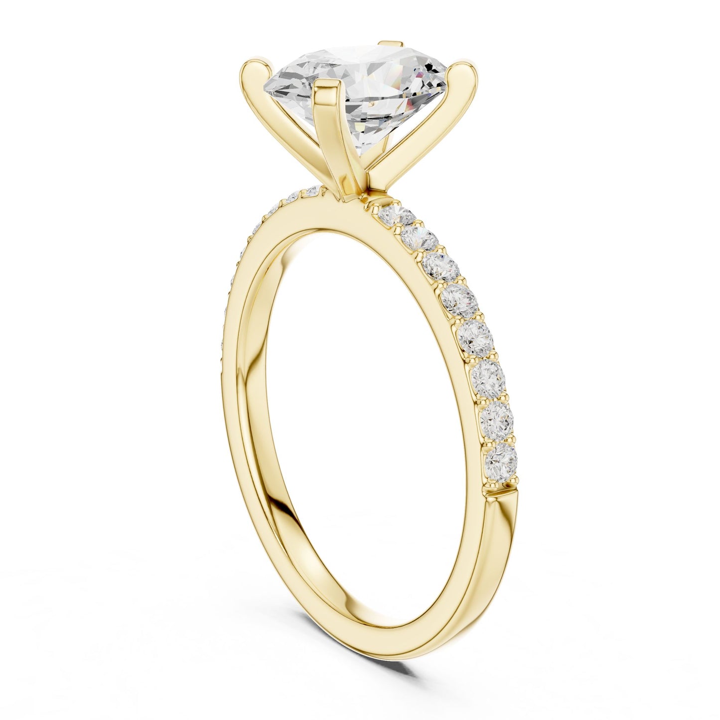 Oval Lab Grown Diamond Pave Engagement Ring