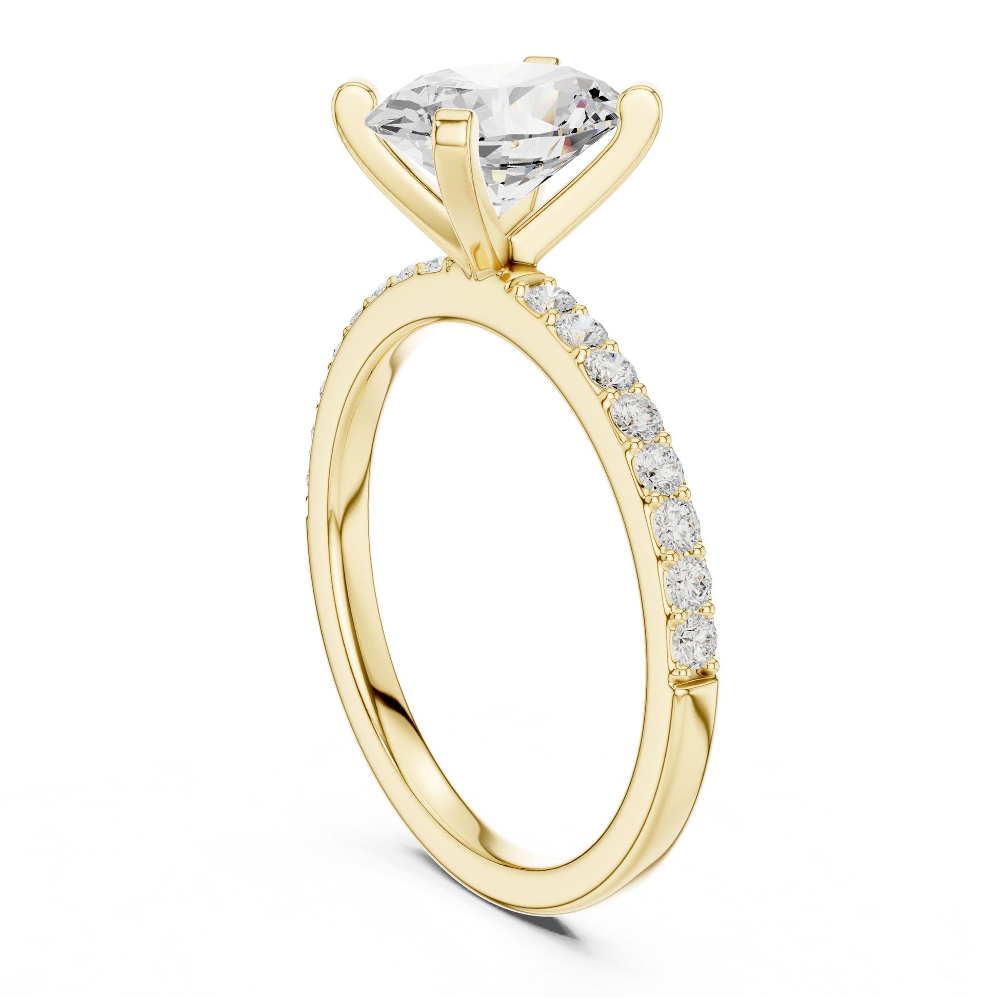 Oval Lab Grown Diamond Pave Engagement Ring