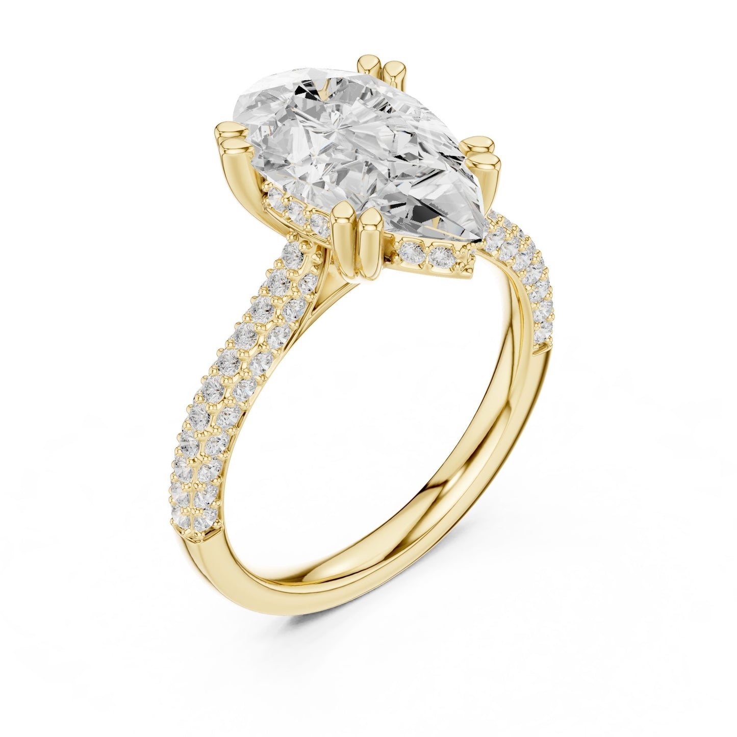 Oval Lab Grown Diamond Pave Engagement Ring