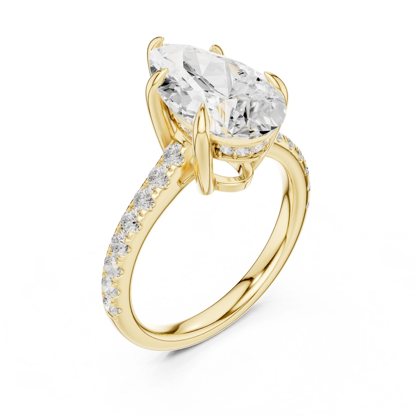 Oval Lab Grown Diamond Pave Engagement Ring