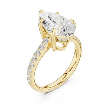 Oval Lab Grown Diamond Pave Engagement Ring