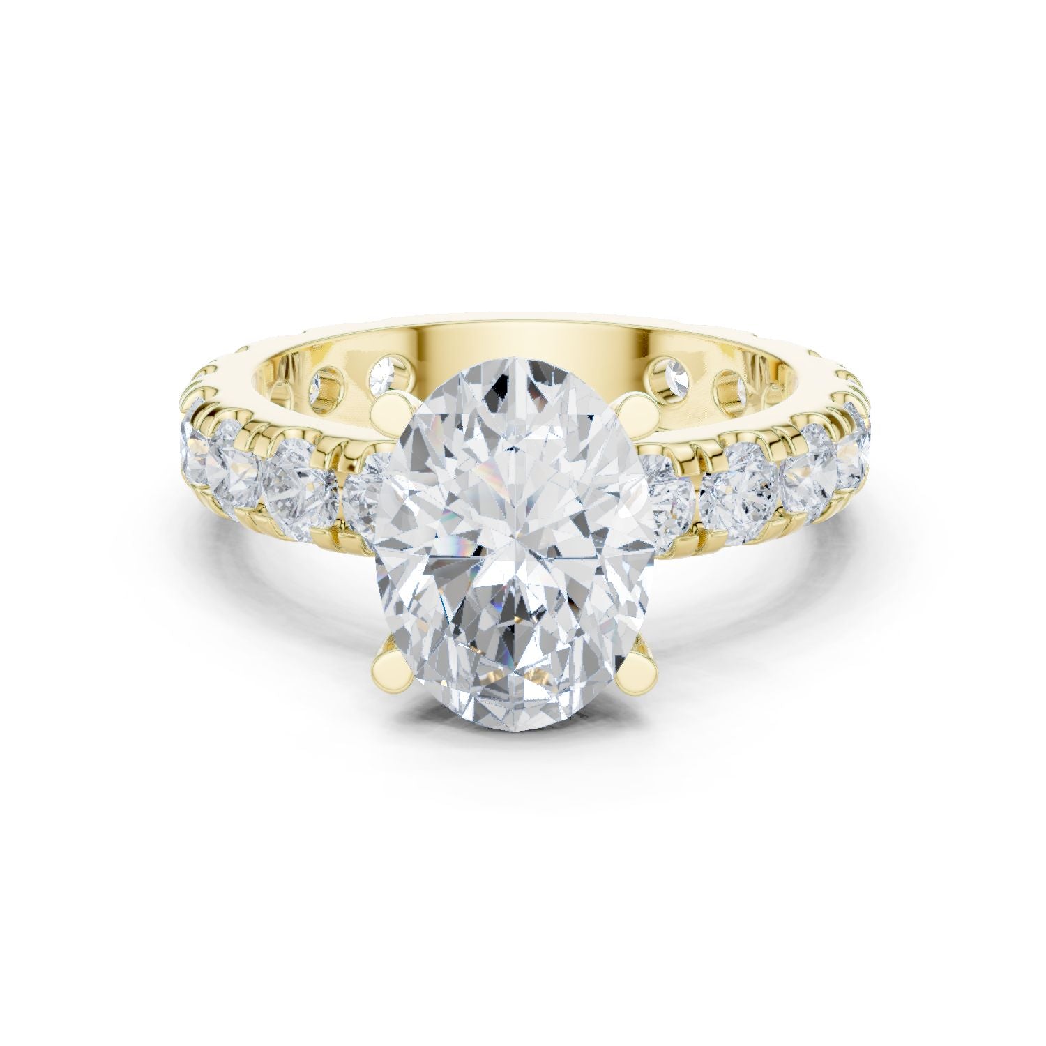 Oval Lab Grown Diamond Pave Engagement Ring