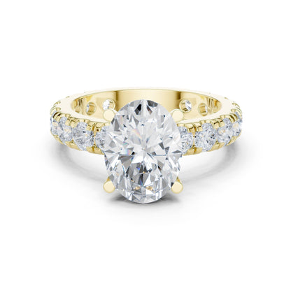 Oval Lab Grown Diamond Pave Engagement Ring